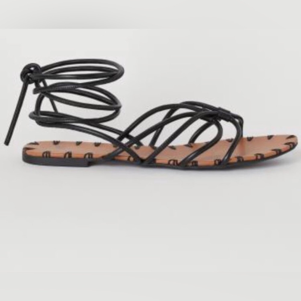 H & M Sandals faux leather.  Size 9.5.  New without tag.